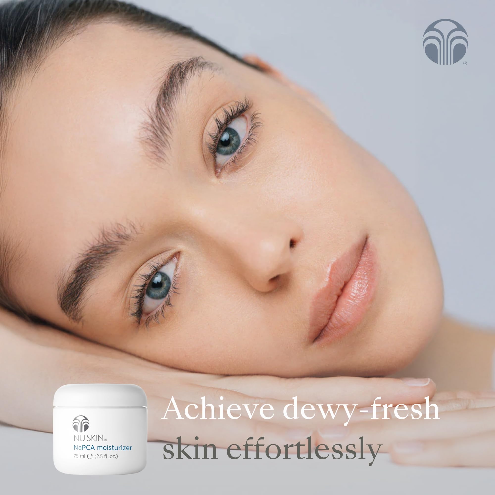 Nu Skin Napca Moisturizer in morning routine; supports all-day hydration.