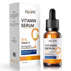NUSPA Vitamin C Serum bottle preview highlights brightening and anti-aging potential.