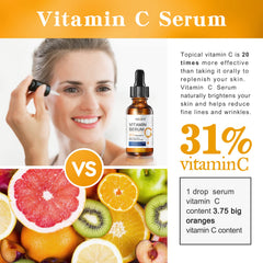 NUSPA Vitamin C Serum swirl on hand demonstrates texture and absorption.