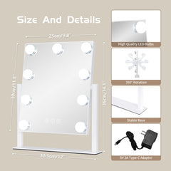 NUSVAN vanity mirror 10X magnifier helps precise mascara and eyeliner for detailed grooming.