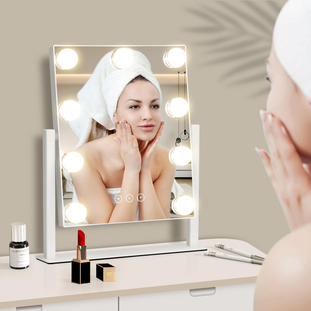 NUSVAN vanity mirror 360° rotation enables full-face visibility from any angle.