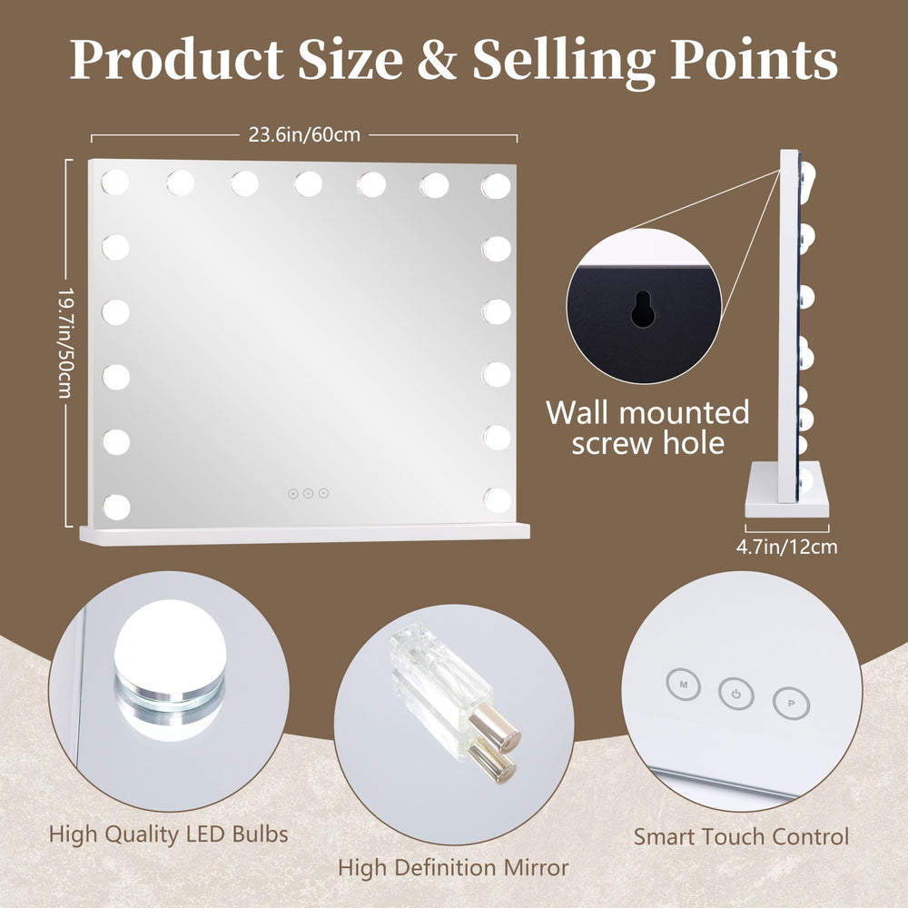NUSVAN vanity mirror bottom rubber pads prevent slipping during use.
