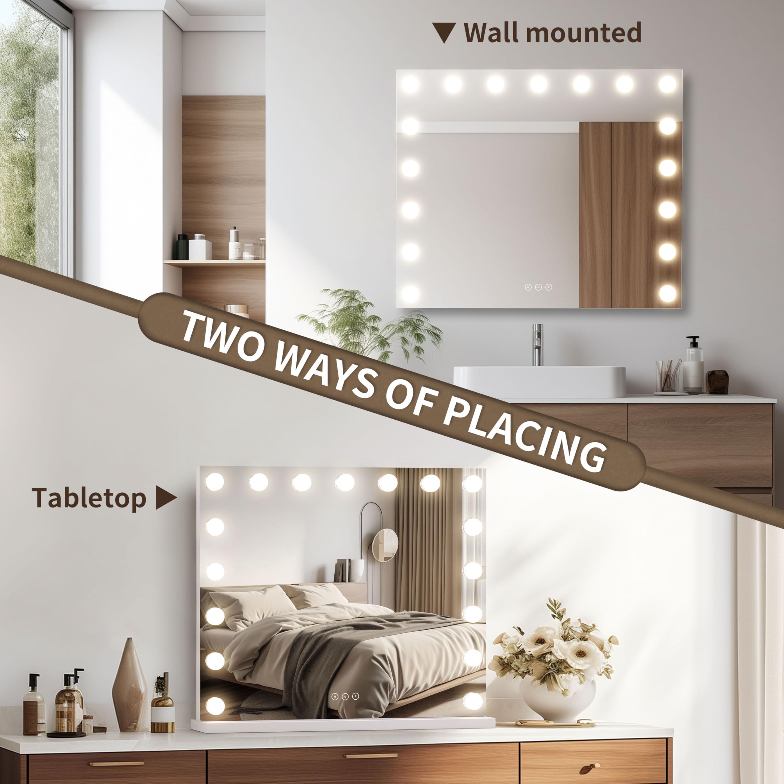 NUSVAN vanity mirror compact elegant design fits desks and vanities.