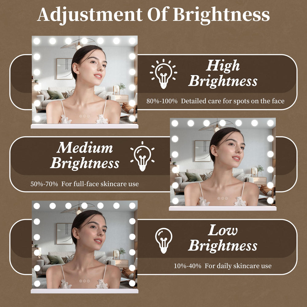 NUSVAN vanity mirror detachable 10x magnifying lens for precise detail work.