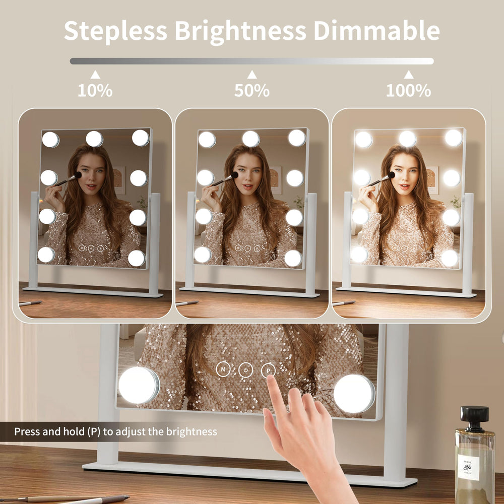 NUSVAN vanity mirror touch-control with memory recalls your preferred brightness quickly.