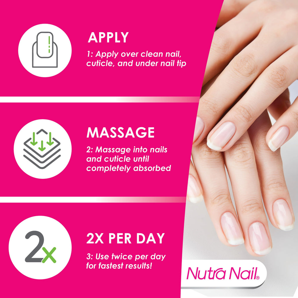 Nutra Nail bottle cap close-up emphasizes secure, mess-free storage.