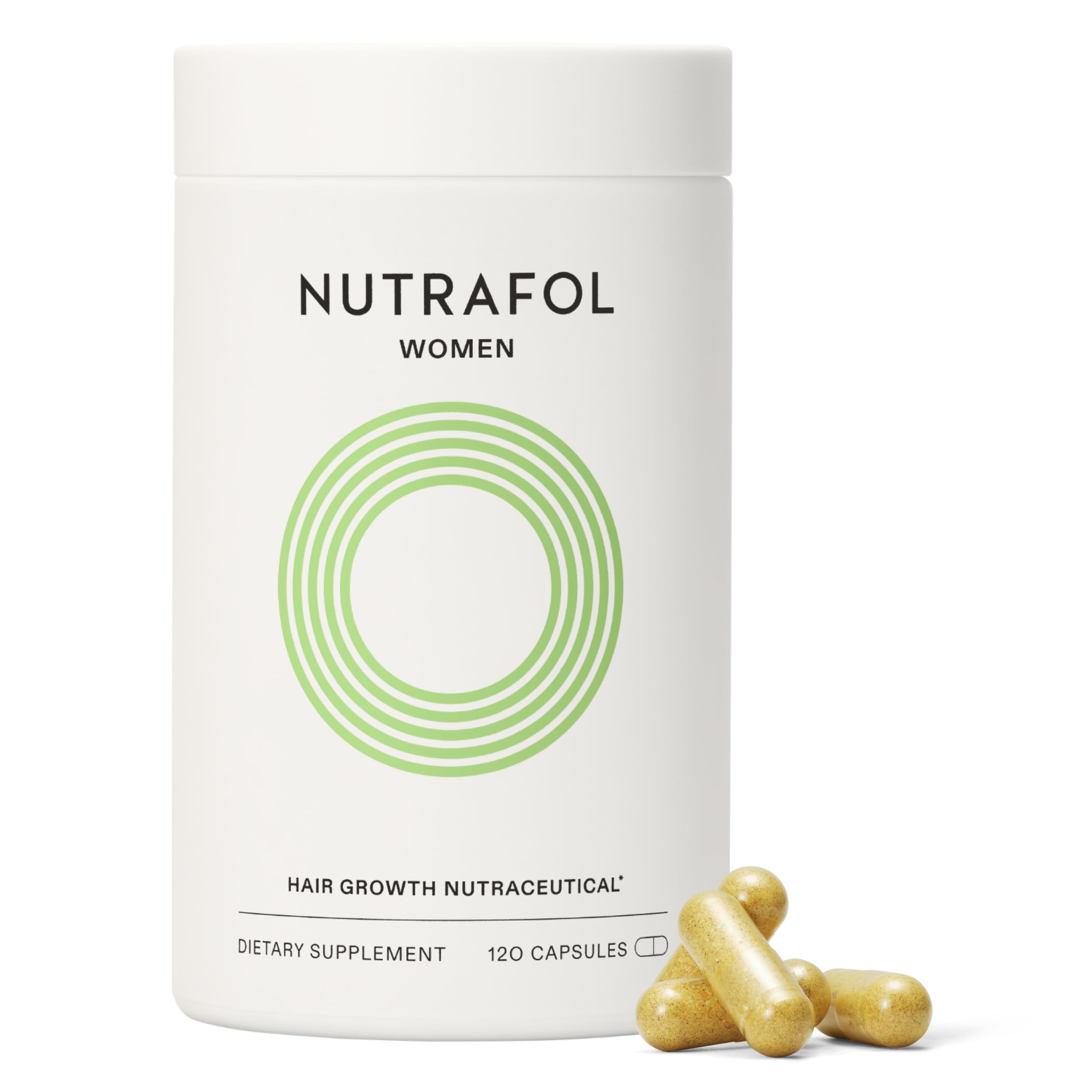 Nutrafol bottle front view showing label and product clarity benefit