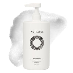 Nutrafol front bottle view showing 1L size and clear labeling benefits