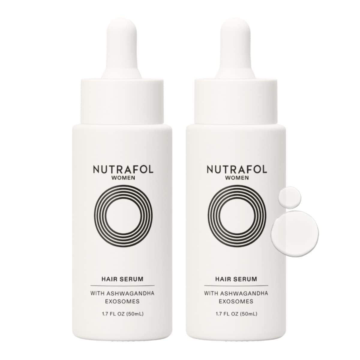 Nutrafol front packaging showing two bottles and benefits