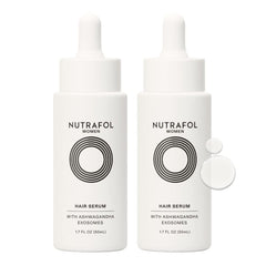 Nutrafol front packaging showing two bottles and benefits