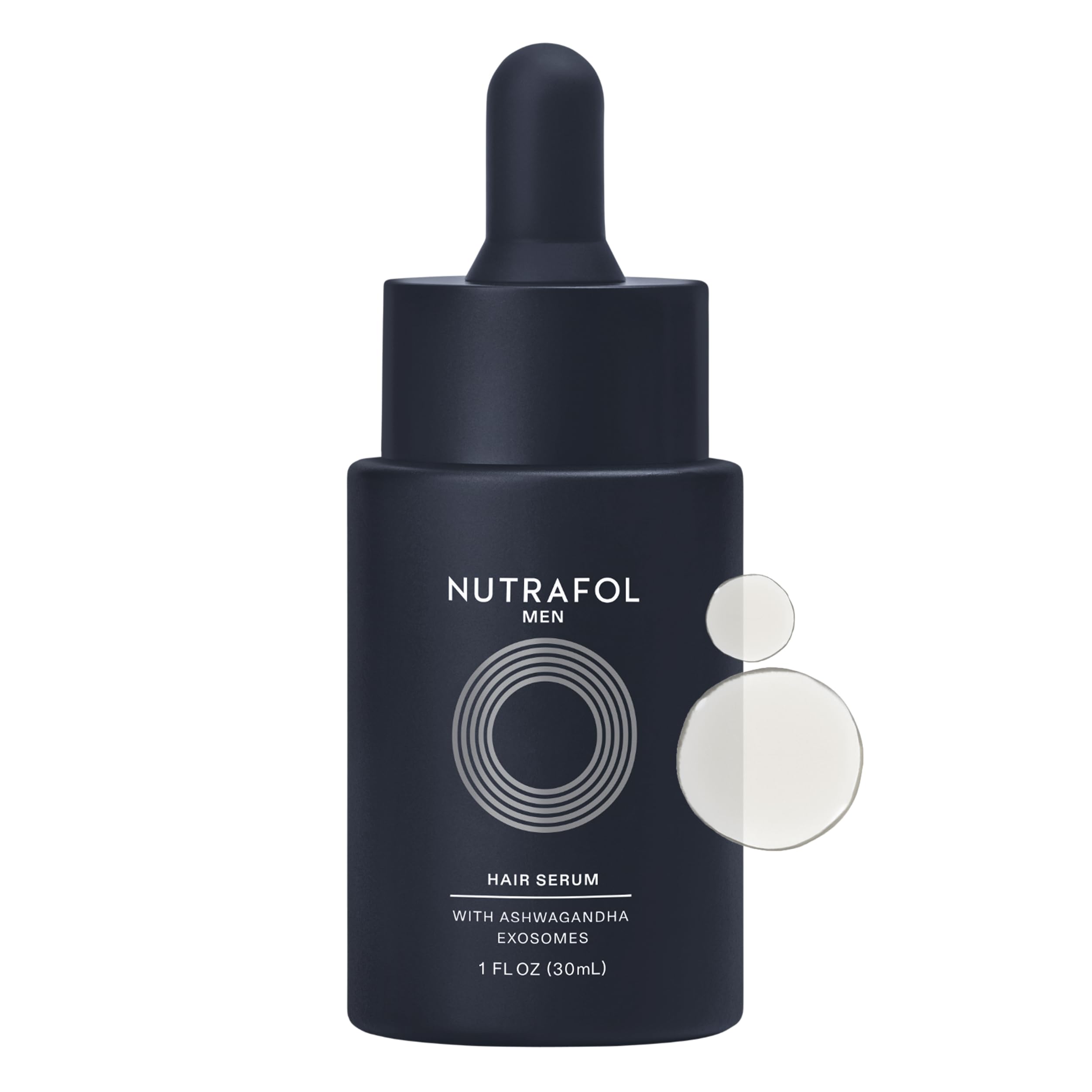 Nutrafol front bottle view showing sleek label and compact size for daily use