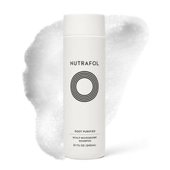 Nutrafol bottle front packaging showing product and volume, conveys trusted formulation