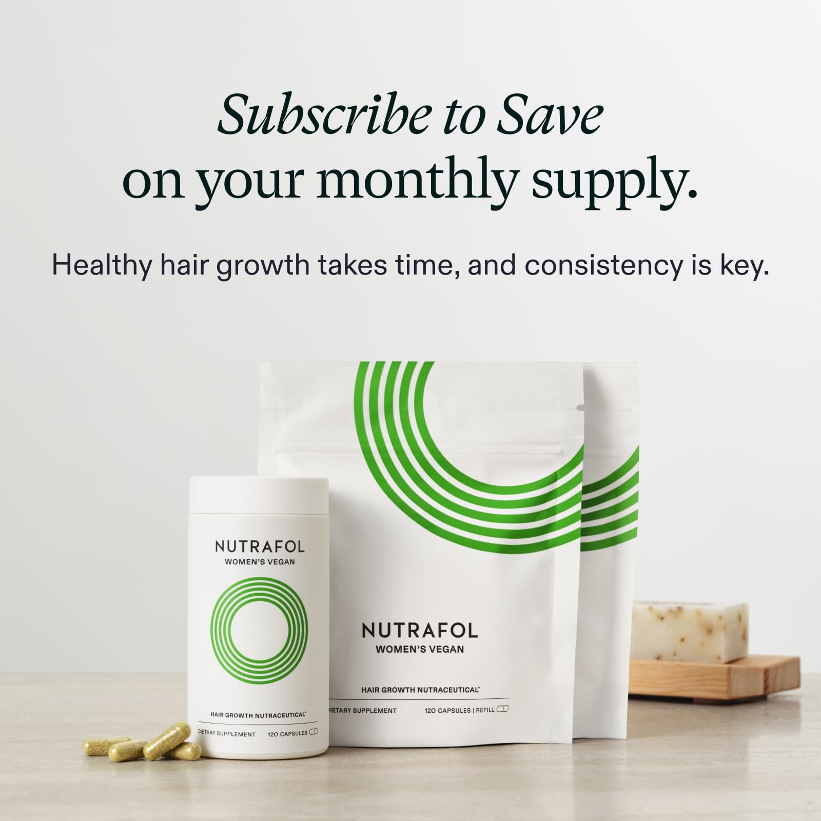 Nutrafol scalp serum being applied to scalp illustrating targeted nourishment