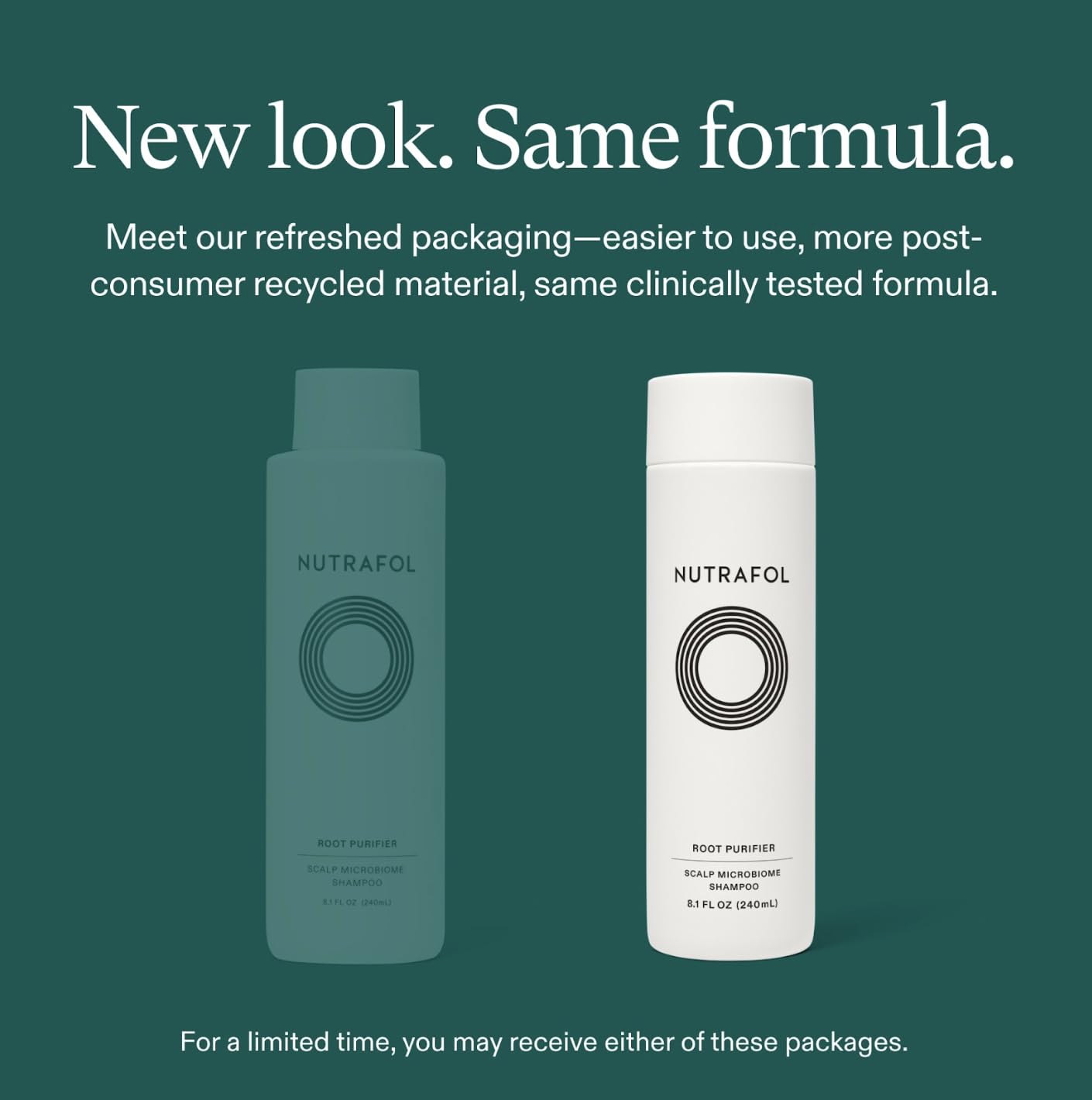 Nutrafol shampoo texture pouring close-up, shows hydrating consistency and lather
