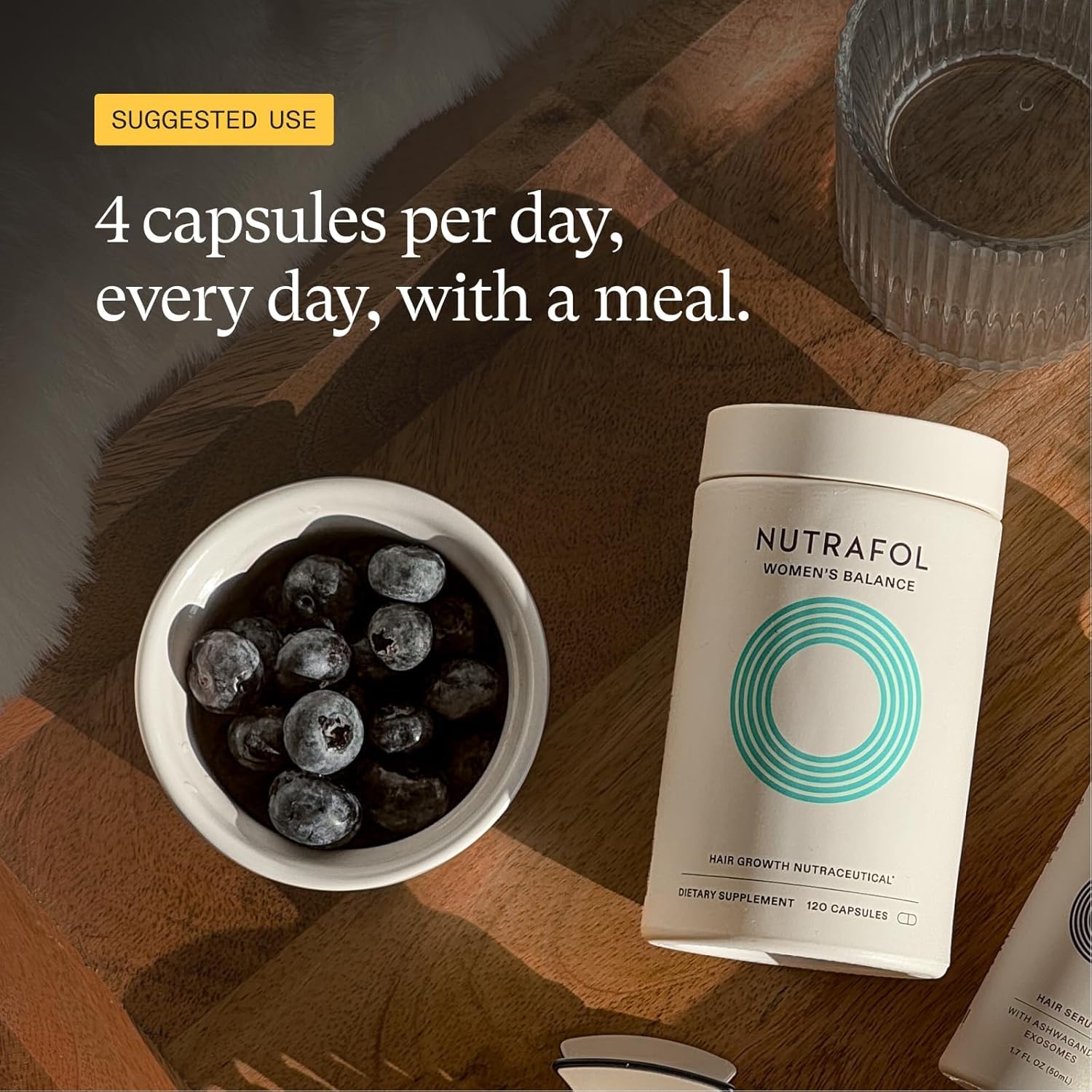 Recycled-material pouch packaging emphasizing Nutrafol sustainable design