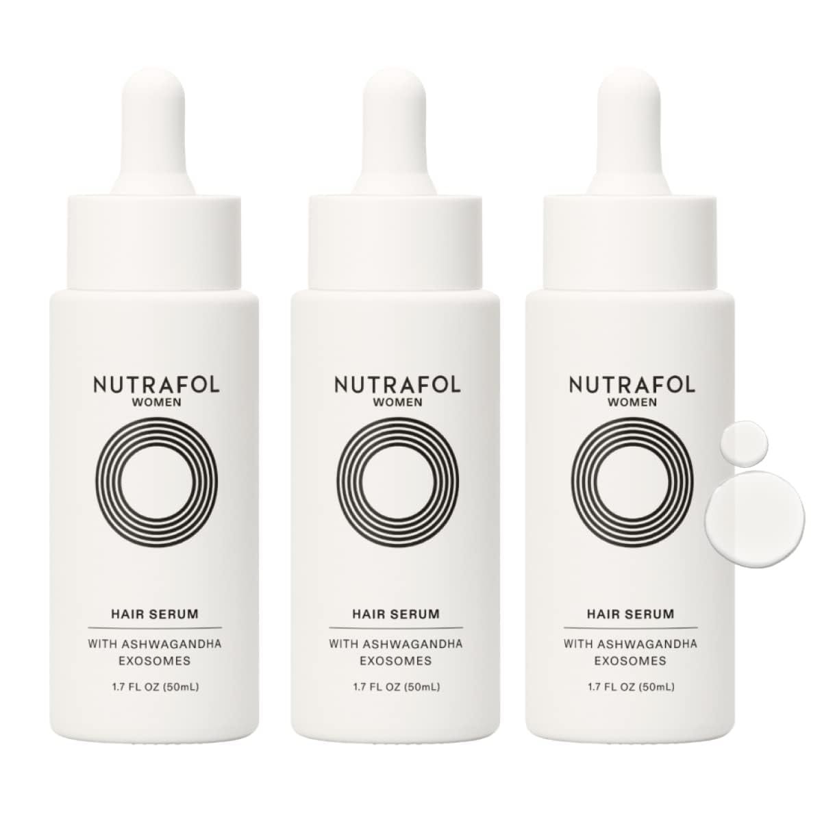 Nutrafol women's hair serum front packaging showing product and benefits
