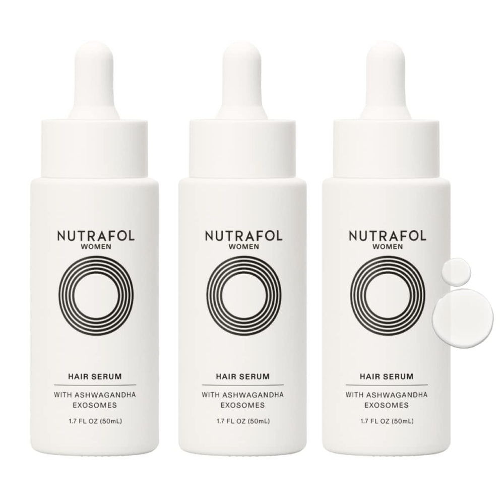 Nutrafol women's hair serum front packaging showing product and benefits