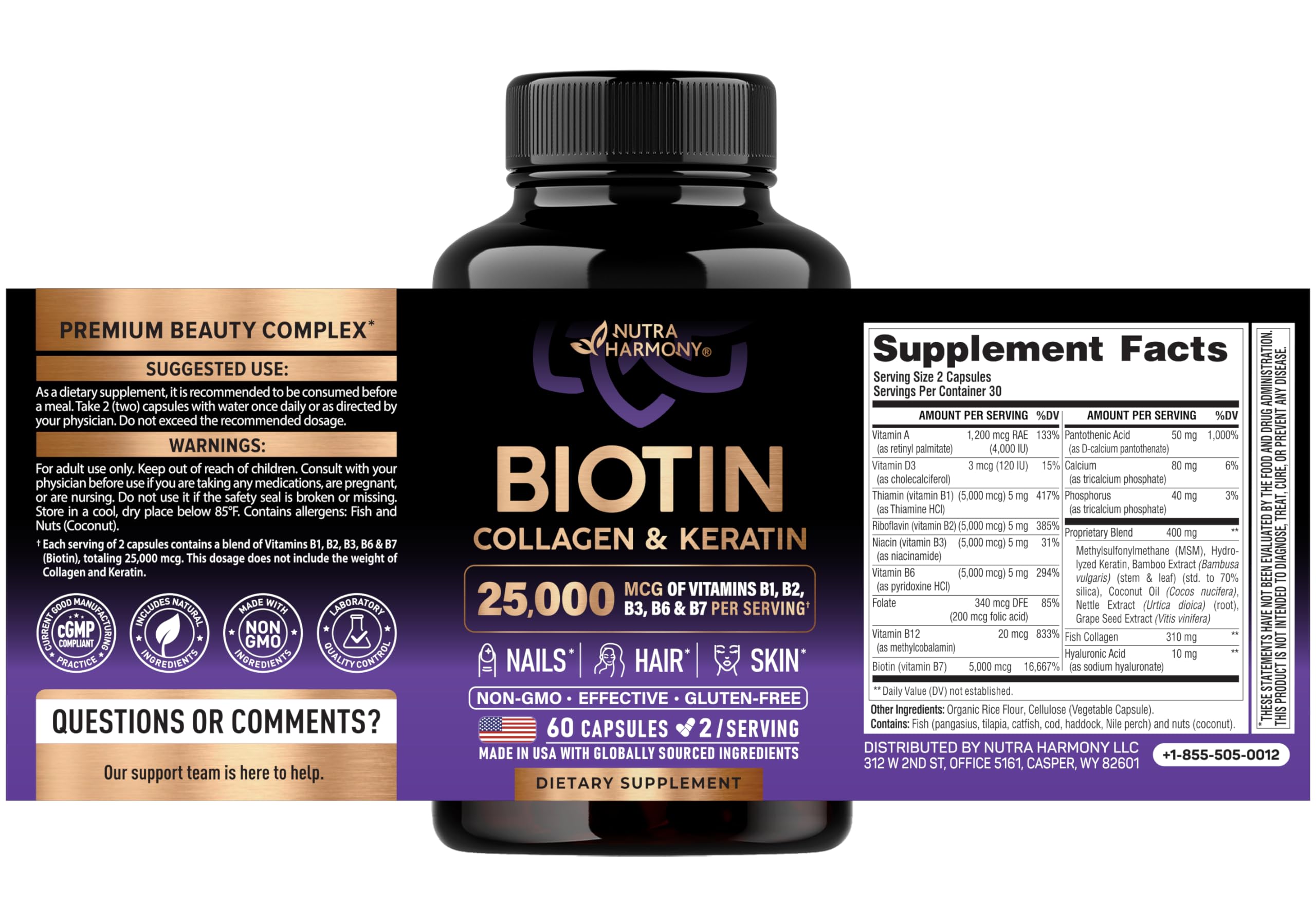 NUTRAHARMONY capsule close-up highlighting smooth finish and easy swallowing