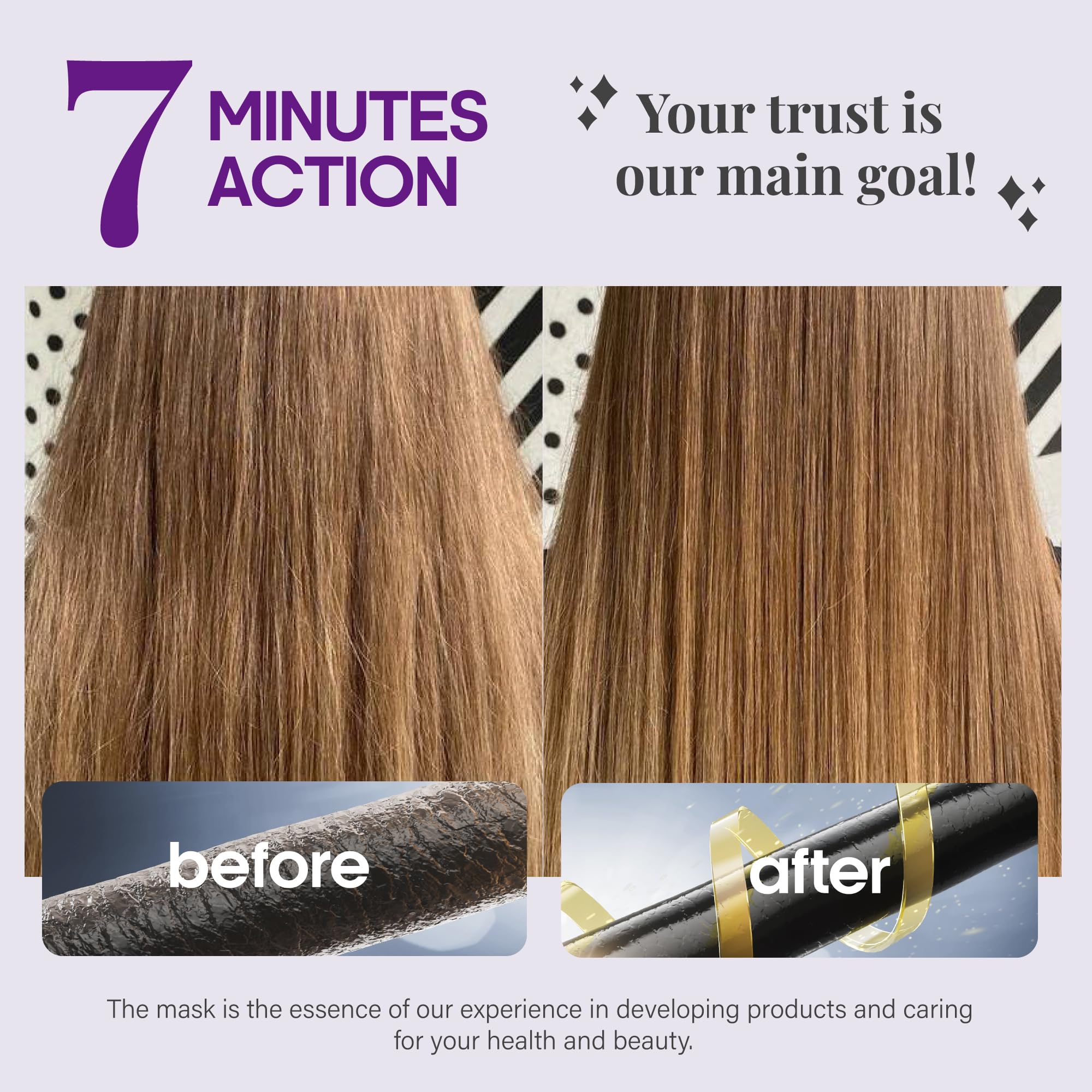 NutraHarmony Hydrating Hair Mask on towel-dried hair for a smooth styling prep.
