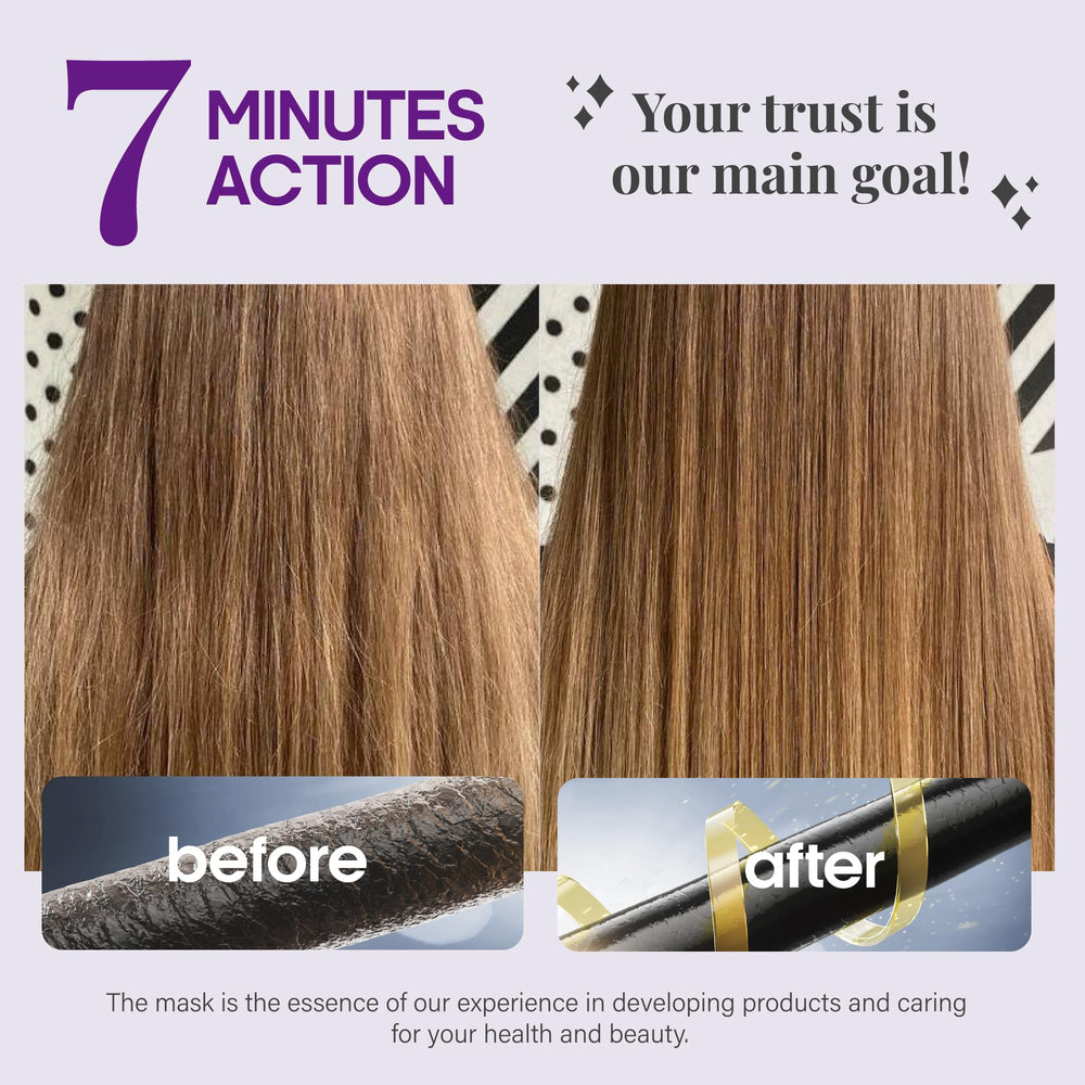 NutraHarmony Hydrating Hair Mask on towel-dried hair for a smooth styling prep.