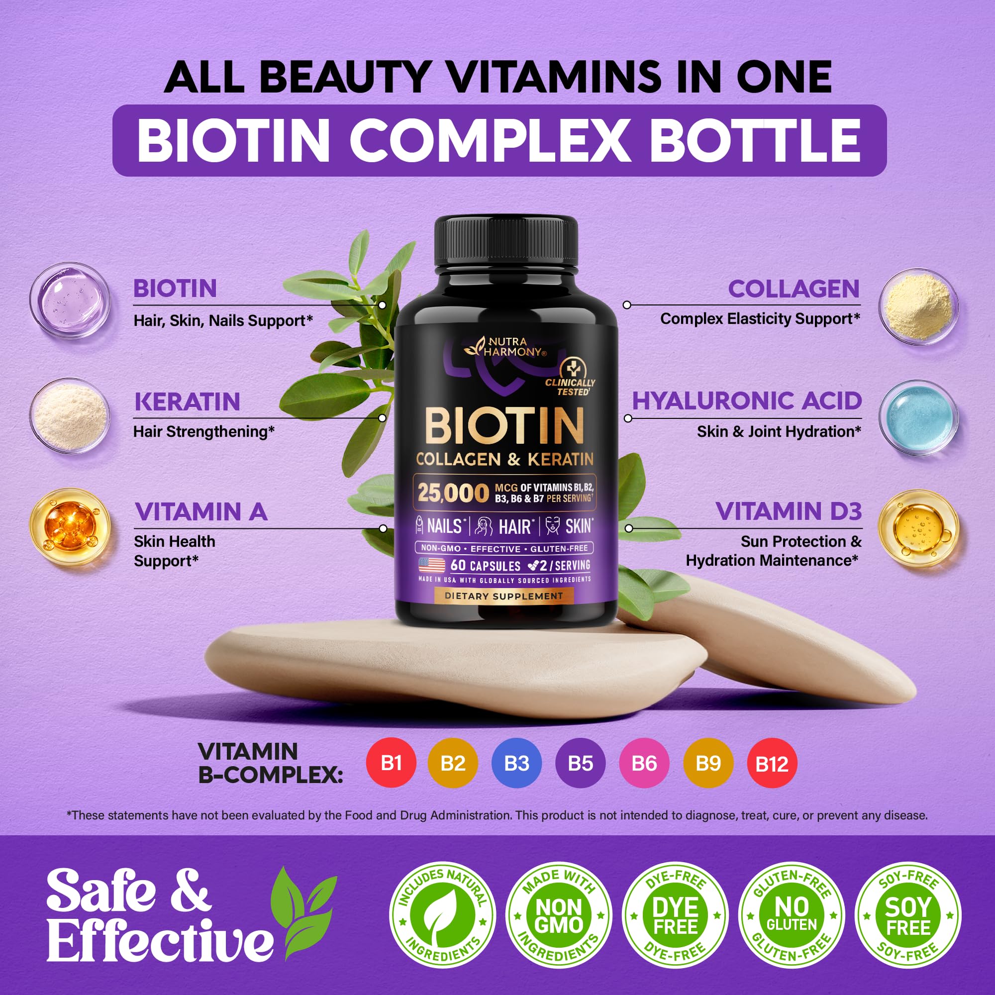 NUTRAHARMONY pouring capsules into palm demonstrating easy daily use