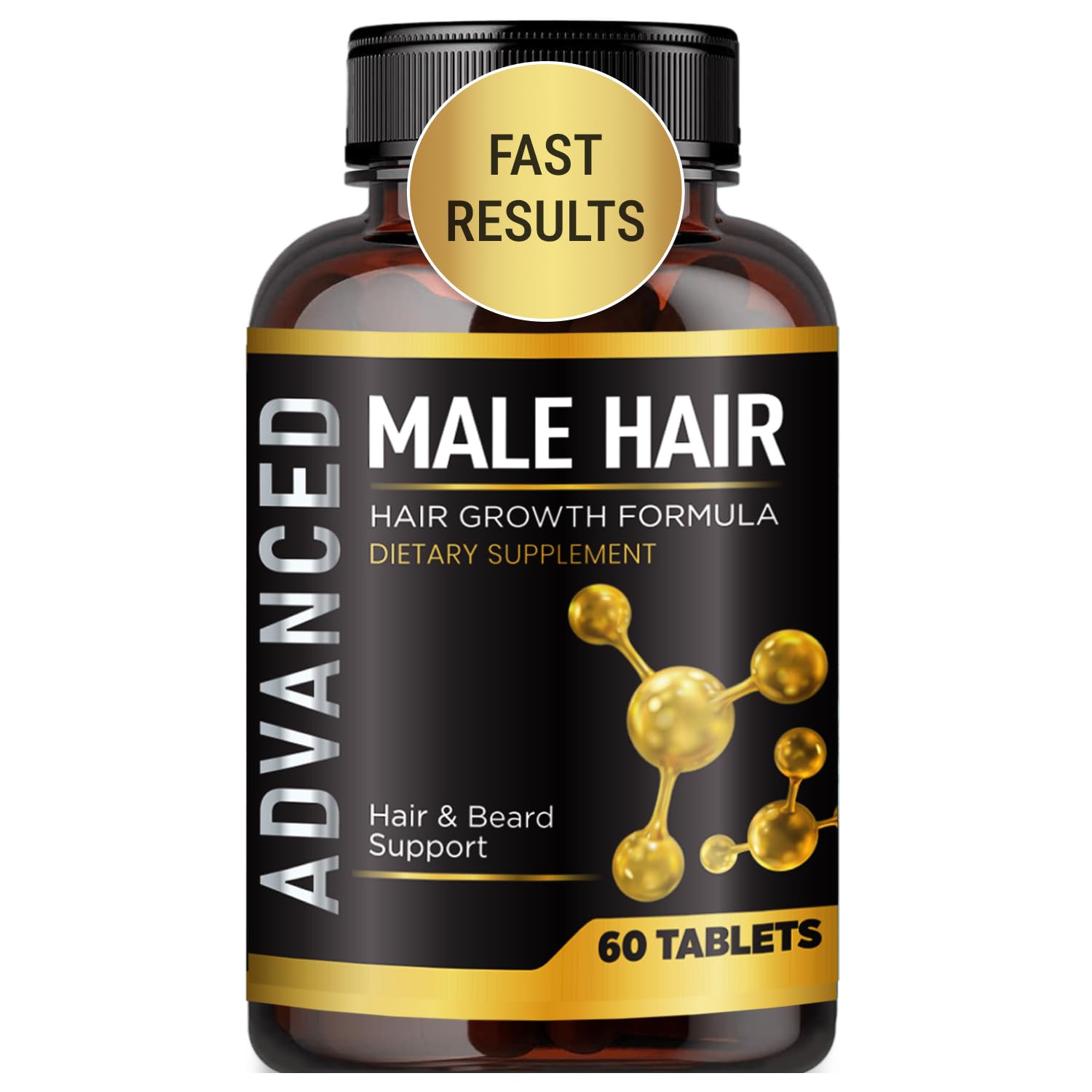 NutraPro Hair Growth Vitamins bottle on desk suggesting thicker, fuller hair.