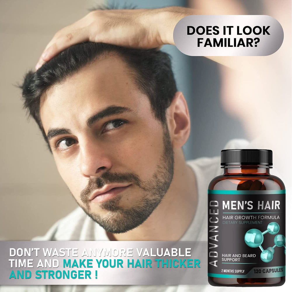 NutraPro beard-support visual implies potential beard growth complement with hair vitamins.