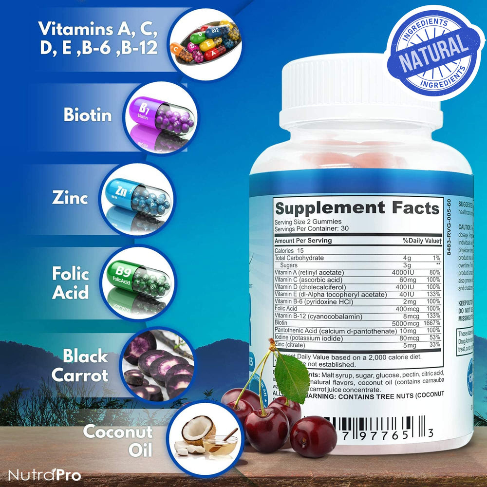 NutraPro Long Hair Gummies daily-dose container for easy supplementation
