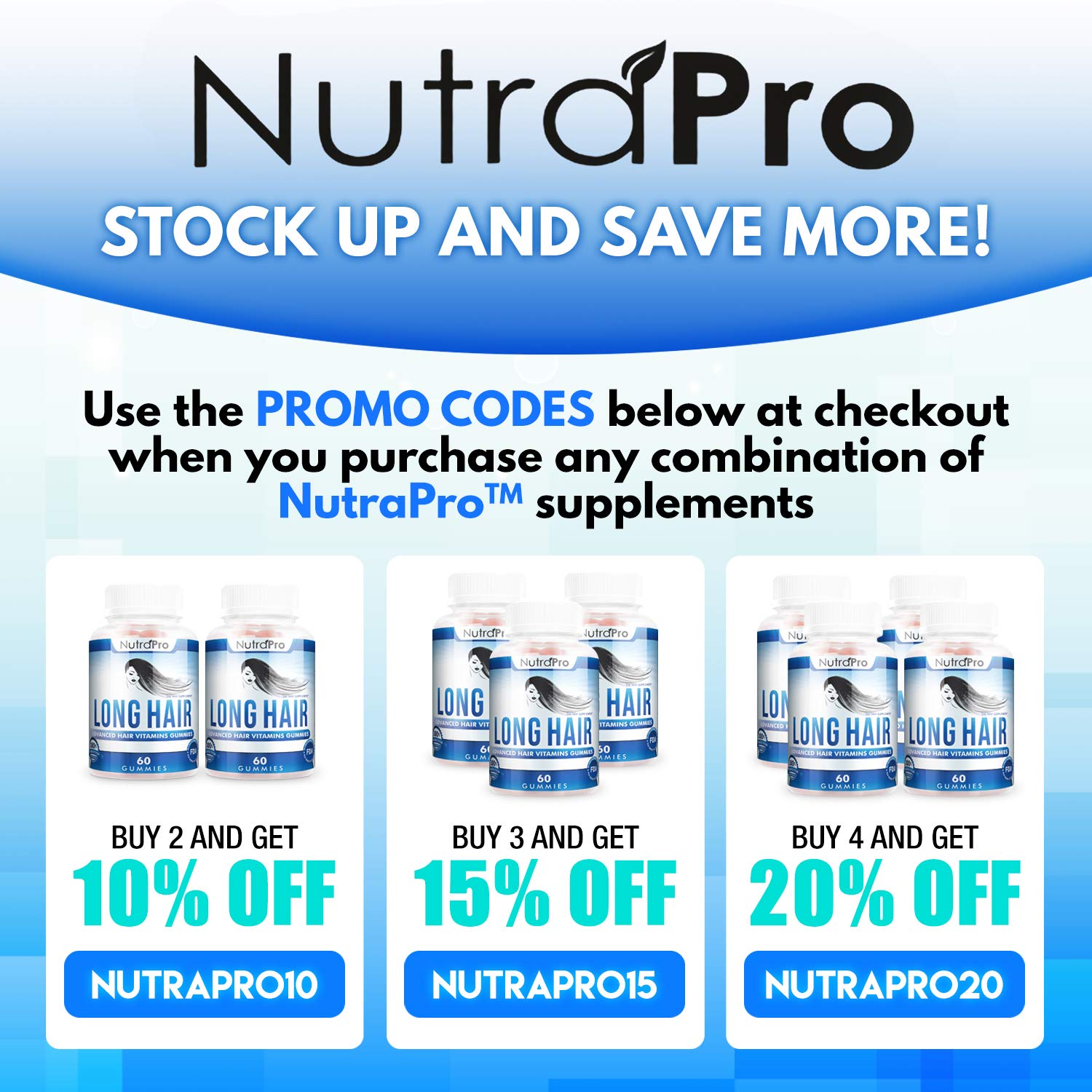 NutraPro Long Hair Gummies in hand demonstrates convenient on-the-go hair support