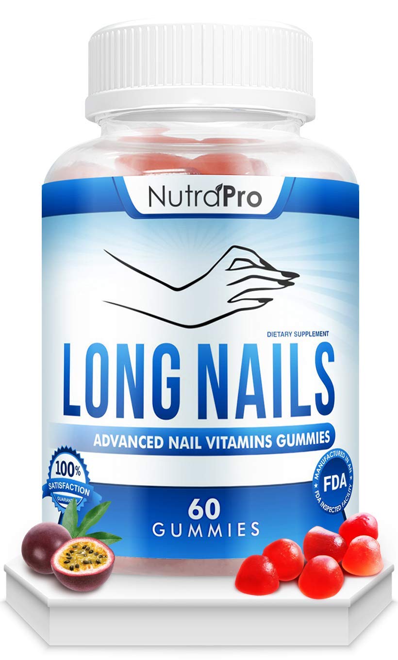 NutraPro Nail Growth Vitamins bottle of gummies supports healthier nails.