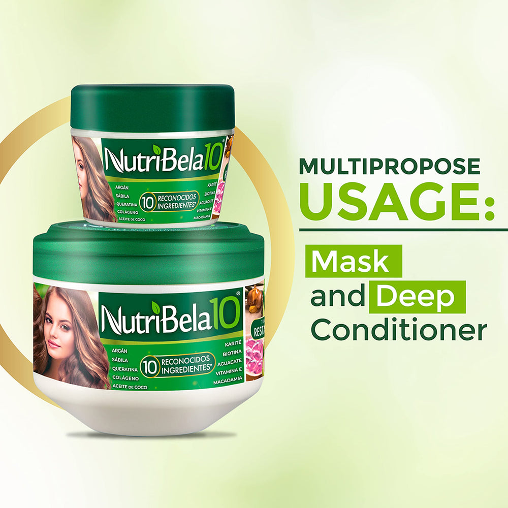 NUTRIBELA10 argan oil focus highlights elasticity and radiant shine.