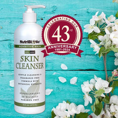 NutriBiotic cleanser ingredients highlight rosemary and GSE for sensitive skin care.