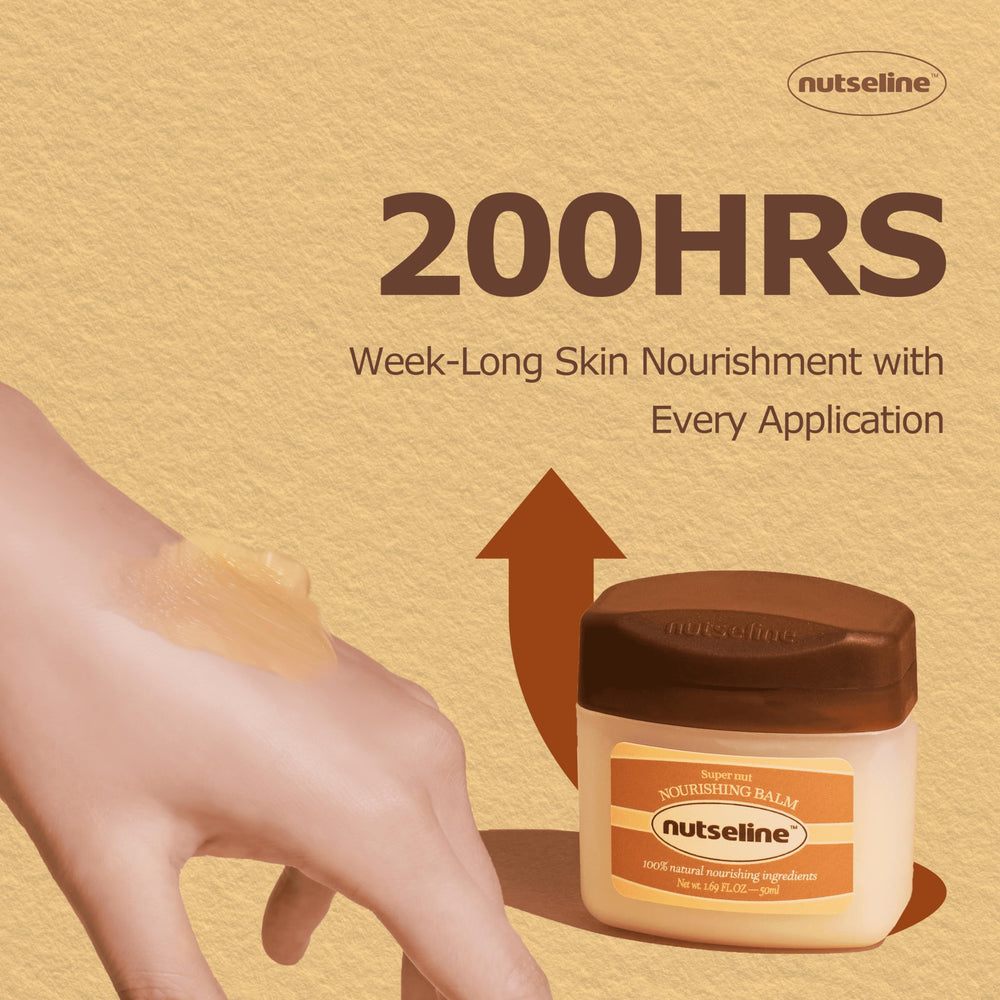 Hand applying Nutseline balm demonstrates easy absorption and soothing feel.