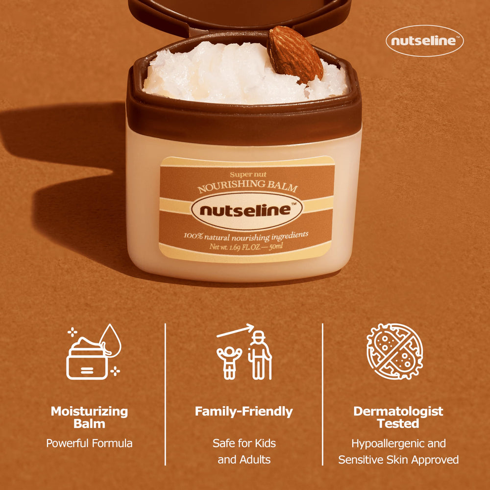 Heel area treated with Nutseline balm showing hydration for dry skin.