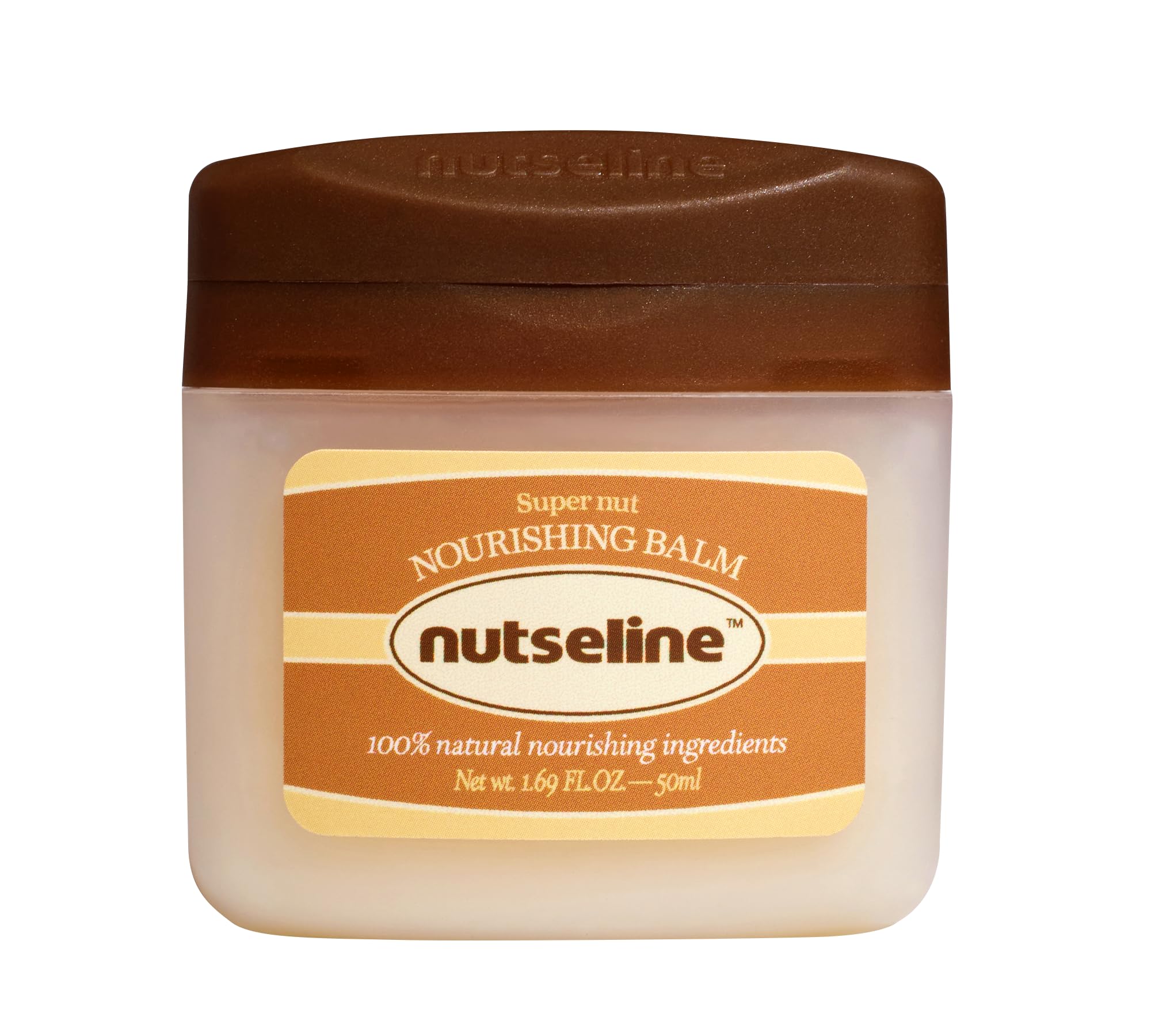 Petroleum-free Nutseline balm promotes clean skincare without mineral oils.