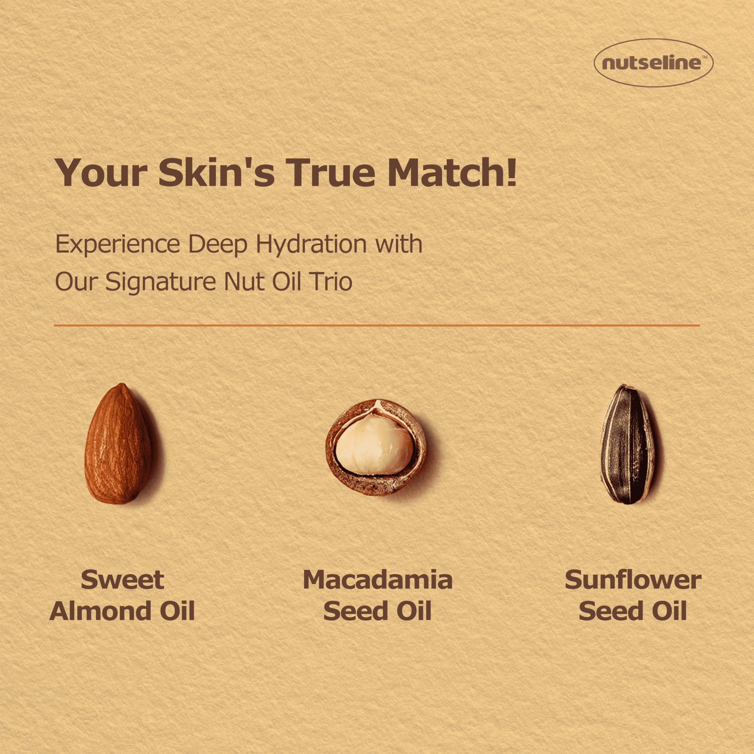Close-up of Nutseline balm texture showing rich yet blendable cream.