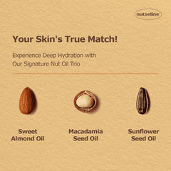 Close-up of Nutseline balm texture showing rich yet blendable cream.
