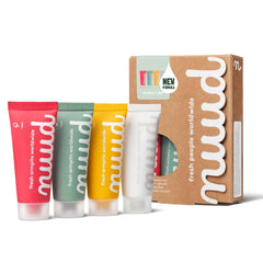 Nuud family pack 4x20ml box showing value and long-lasting freshness