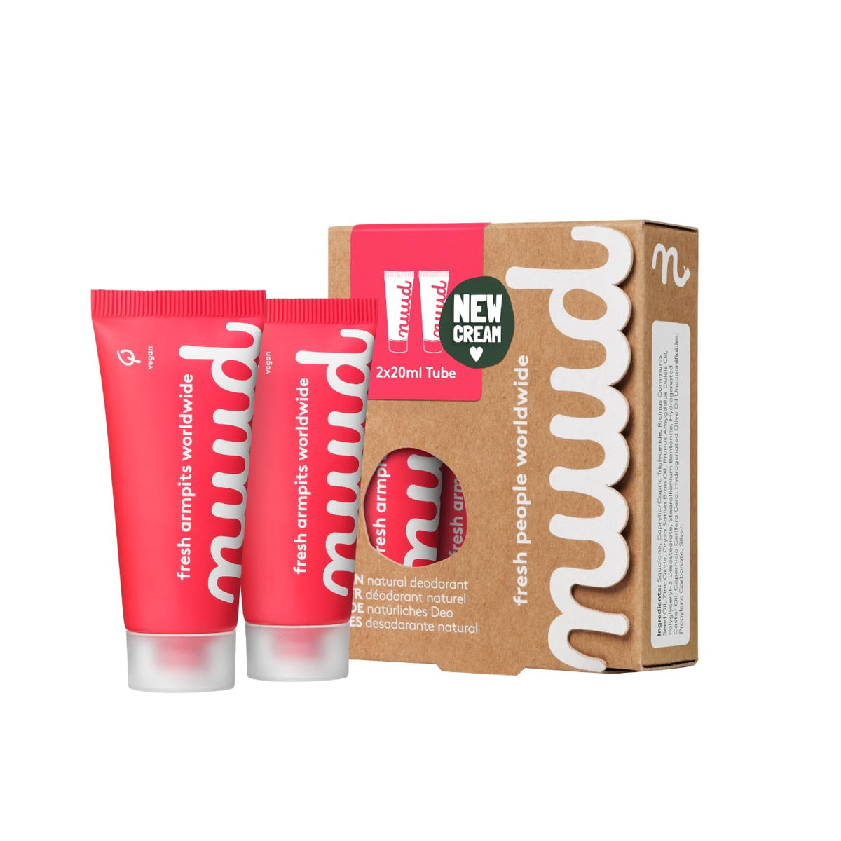 nuud Smarter Pack two 20ml tubes ready for long-lasting freshness