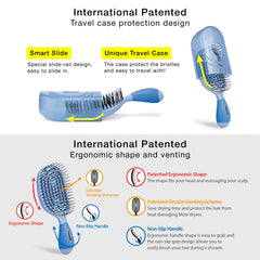 NuWay 4Hair BrainyBristles detangling close-up for minimal tug