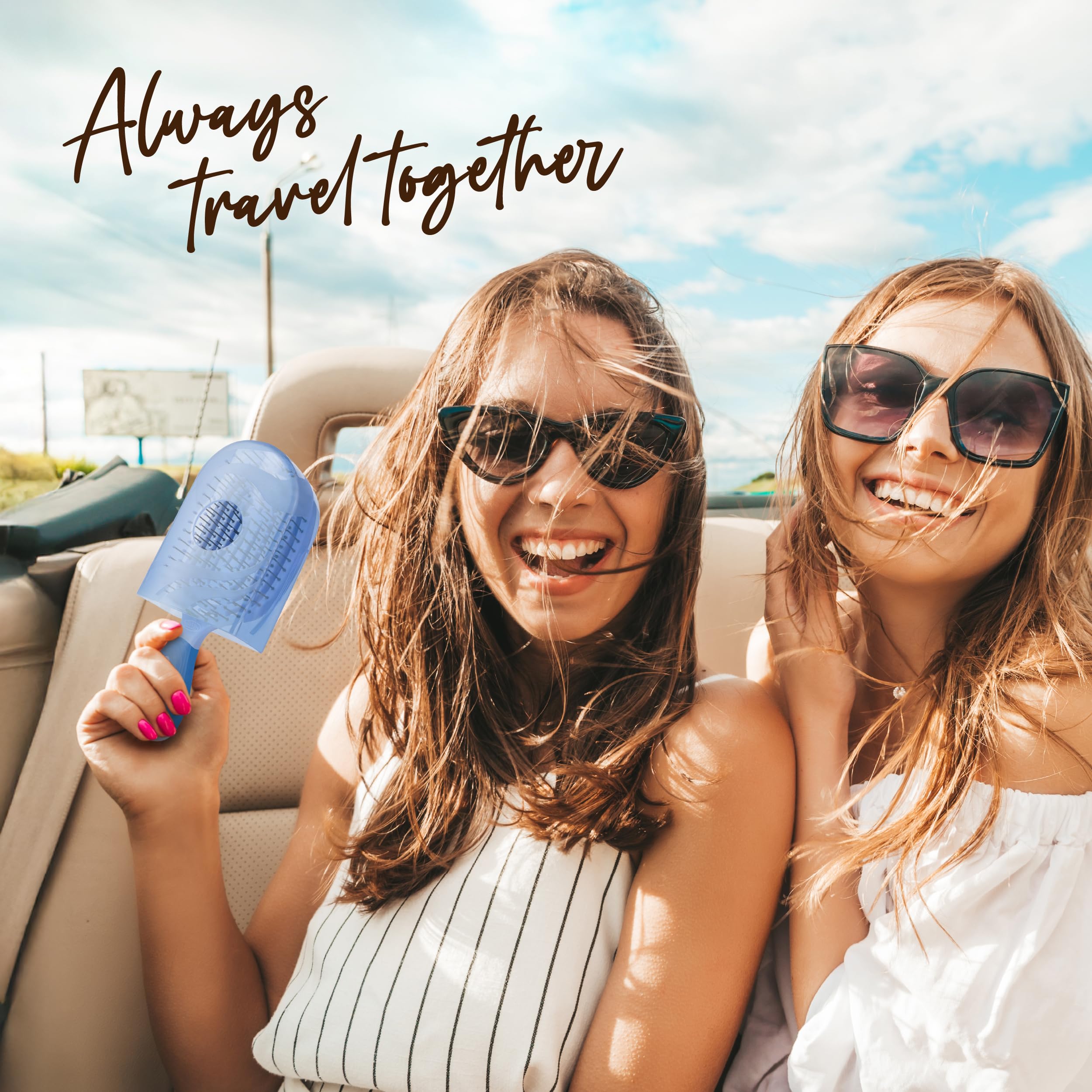 NuWay 4Hair travel case with brush close-up