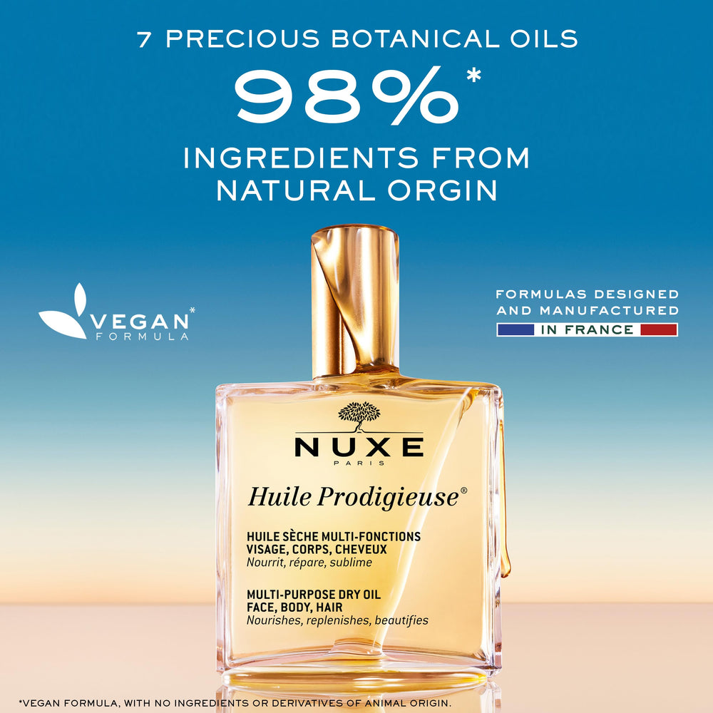 Close-up of dry-touch texture from Nuxe Prodigieuse, delivering satin-smooth skin.
