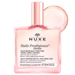 Nuxe Huile Prodigieuse Floral bottle front with radiant glow finish