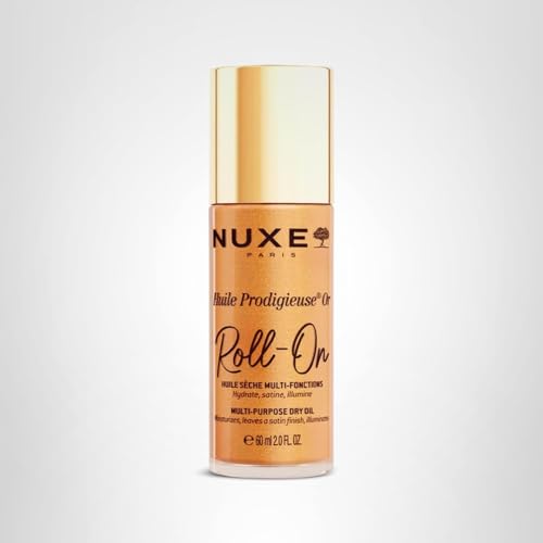 Nuxe Huile Prodigieuse Shimmer Roll-On shimmering particles deliver soft-focus radiance.