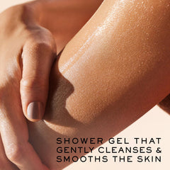 Gel Prodigieux textura dorada y perlada para ducha sensorial.