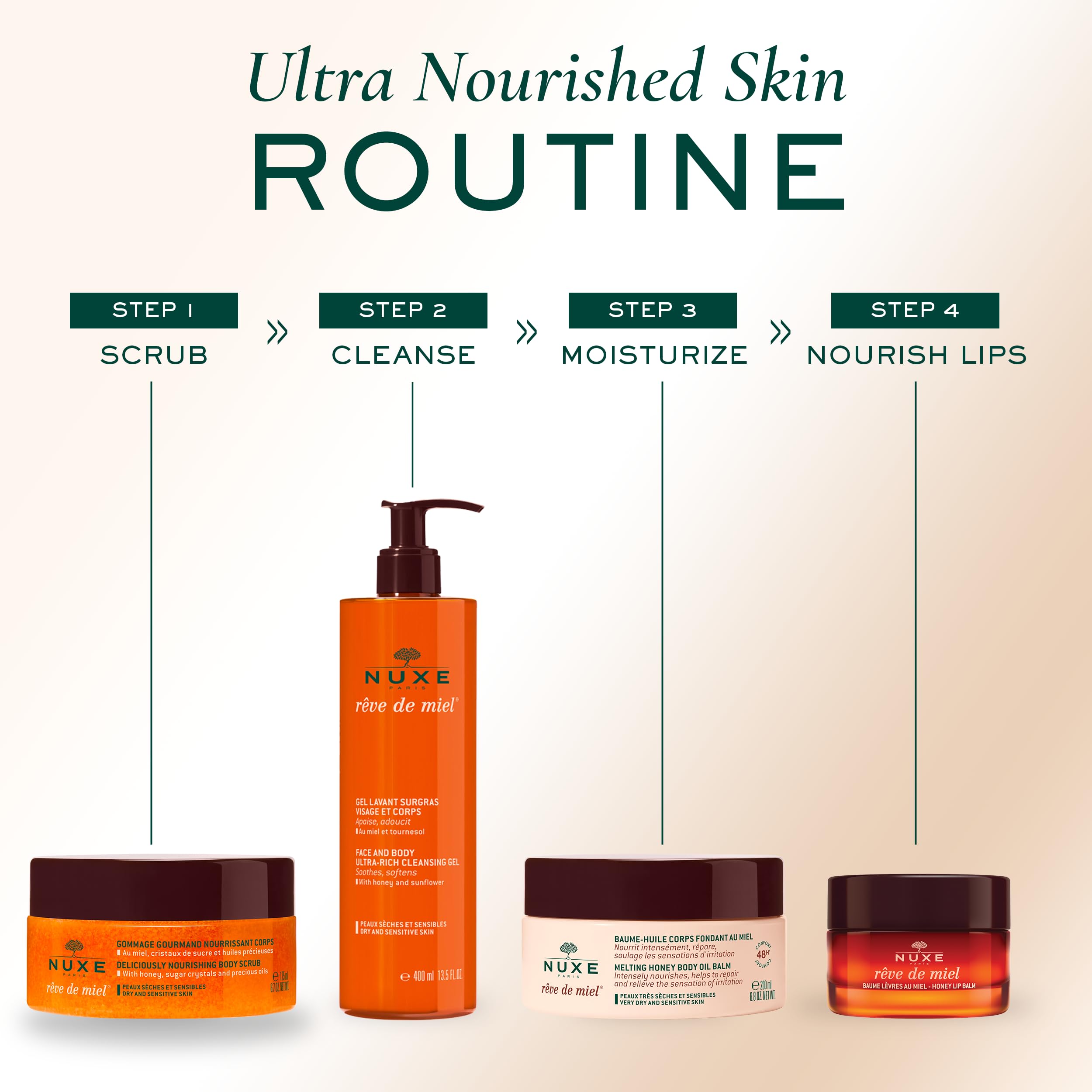 Nuxe Reve de Miel finished skin after use looks smooth and nourished.