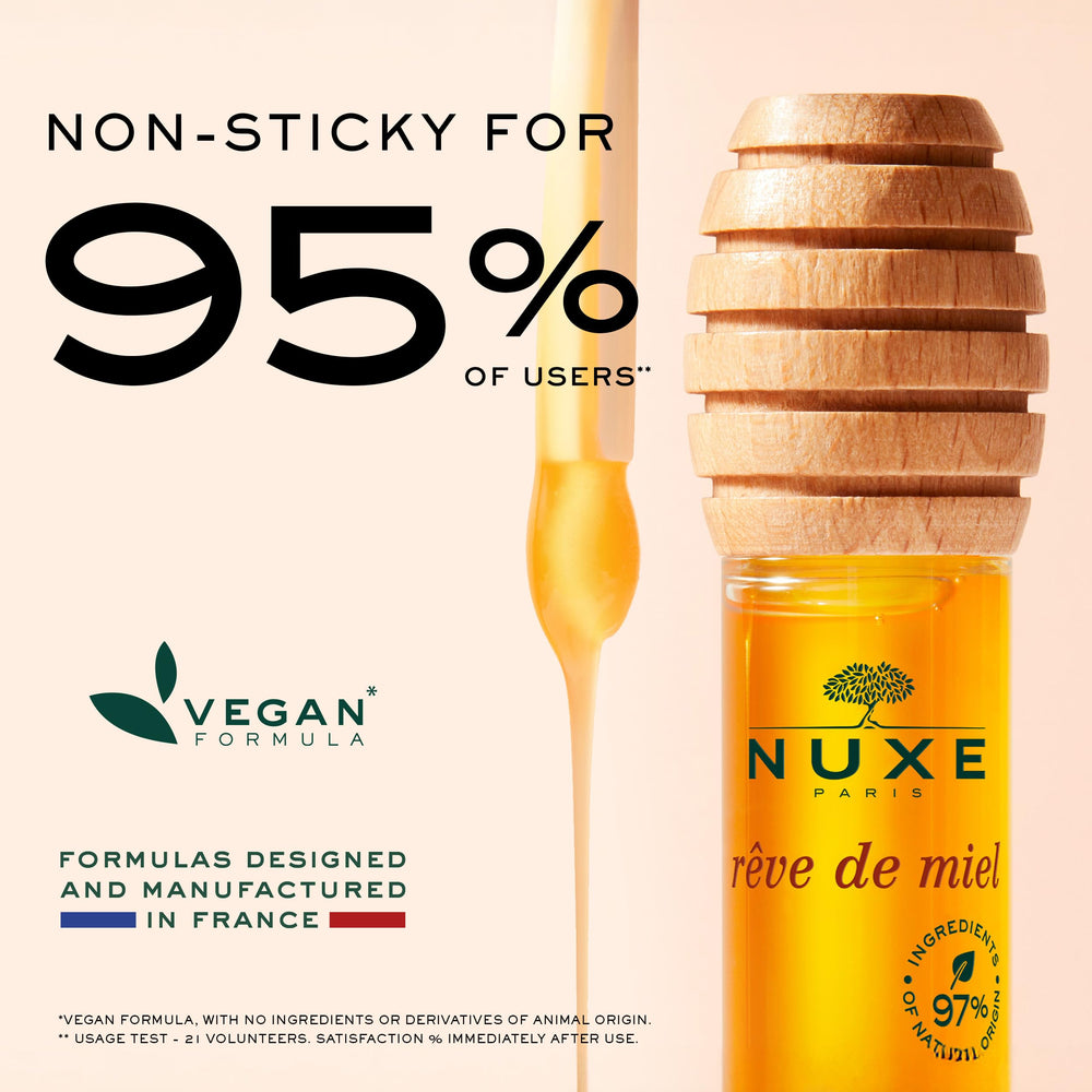 Nuxe Rêve de Miel lip gloss honey scent close-up