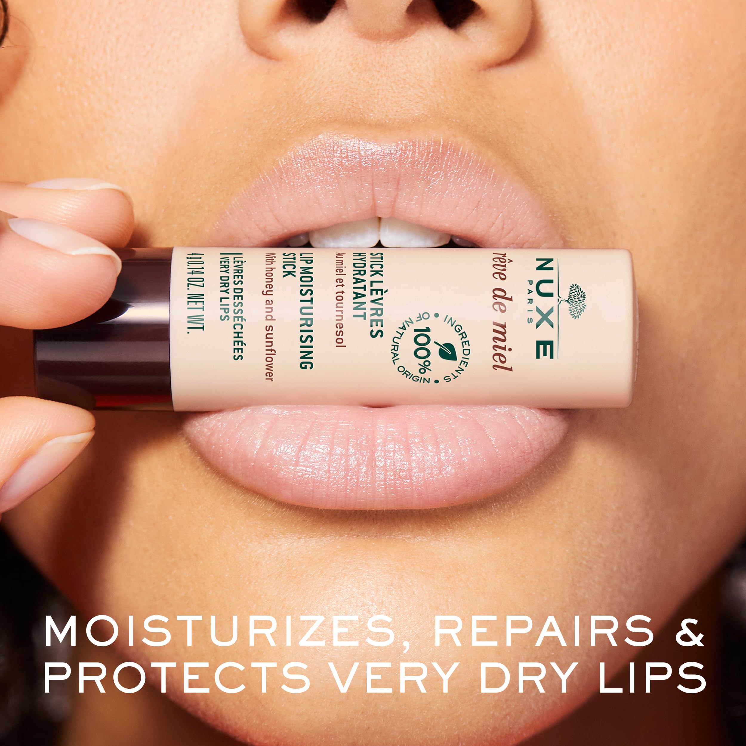 NUXE Reve de Miel lip stick honey closeup highlighting natural nourishment