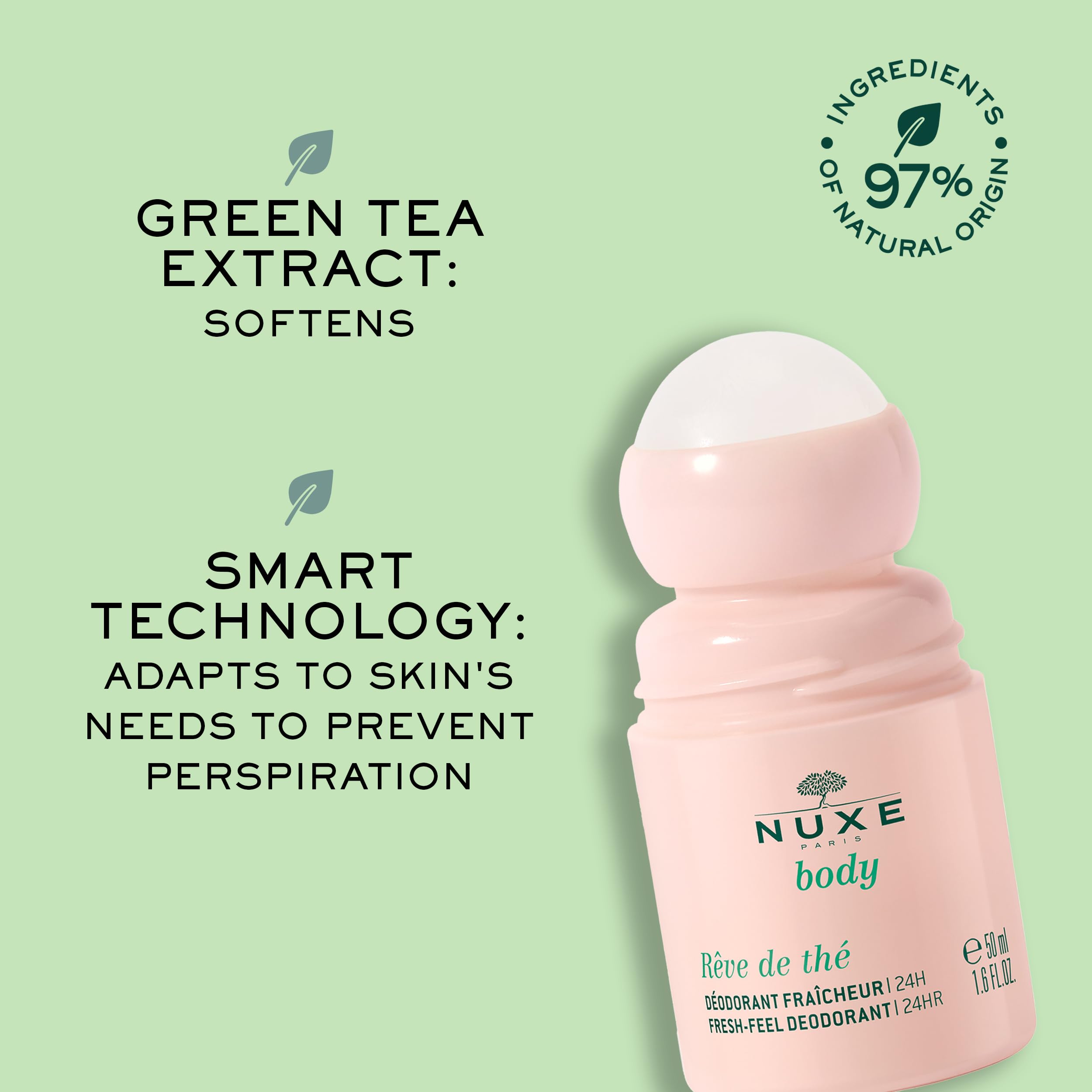 NUXE Rêve de Thé non-sticky, fast-absorbing fluid leaves no residue.