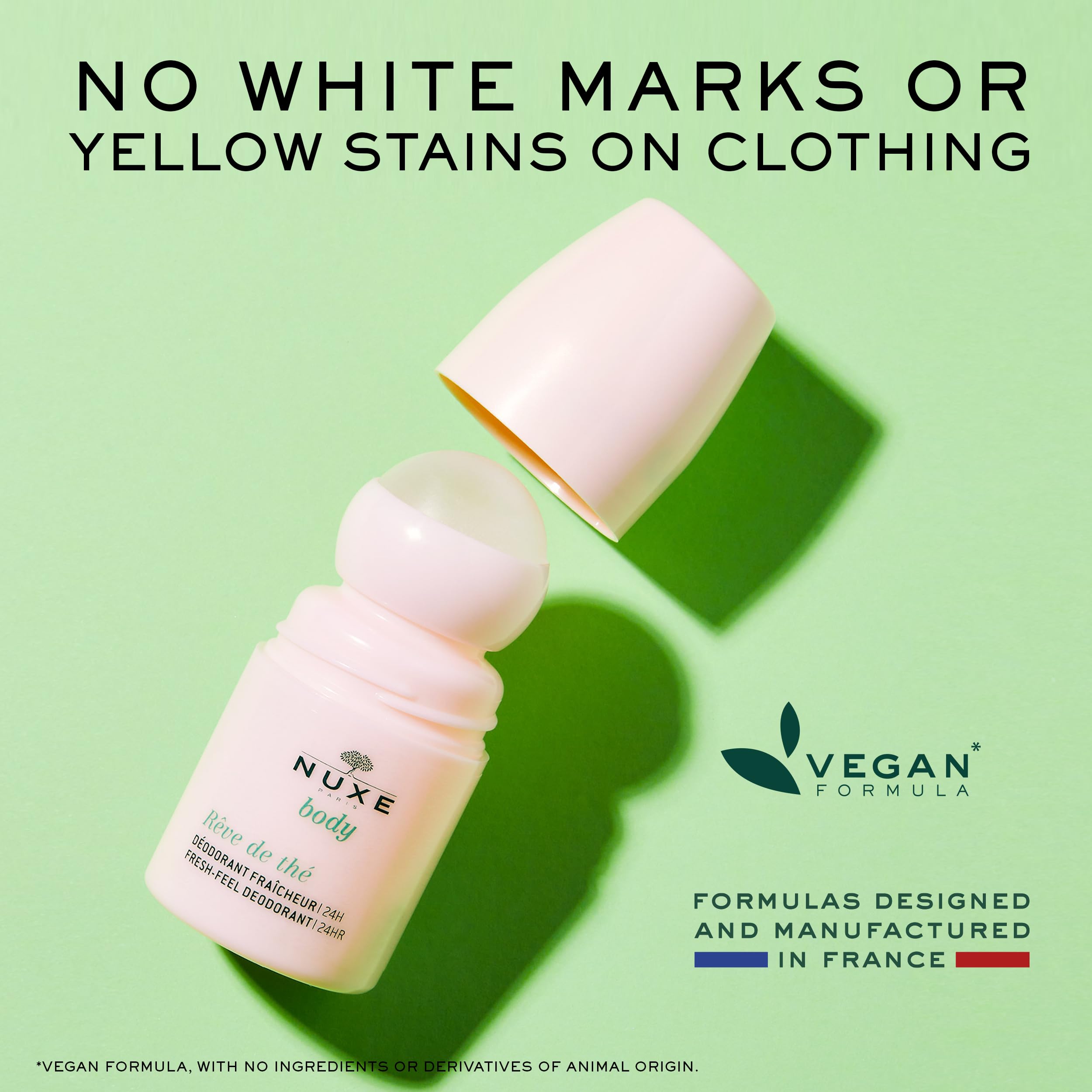 NUXE Rêve de Thé smart technology adapts to skin needs for odor control.